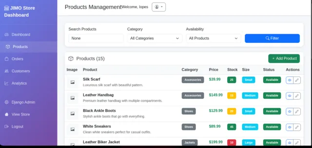 E-commerce website homepage